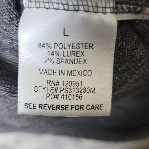 Pink. Rose Dress Shirt Button Back Grey With Silver Threads Size Large - Picture 7 of 8